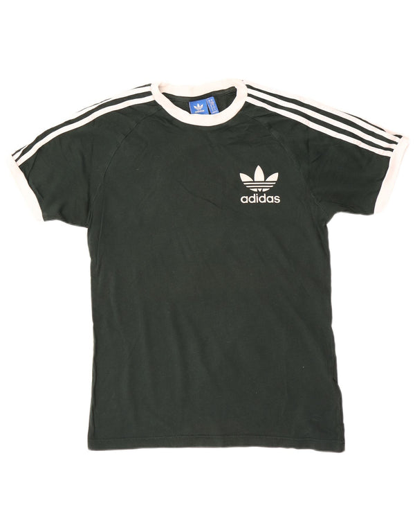 Adidas Hombre Camiseta Gráfica Top Algodón Verde Medio