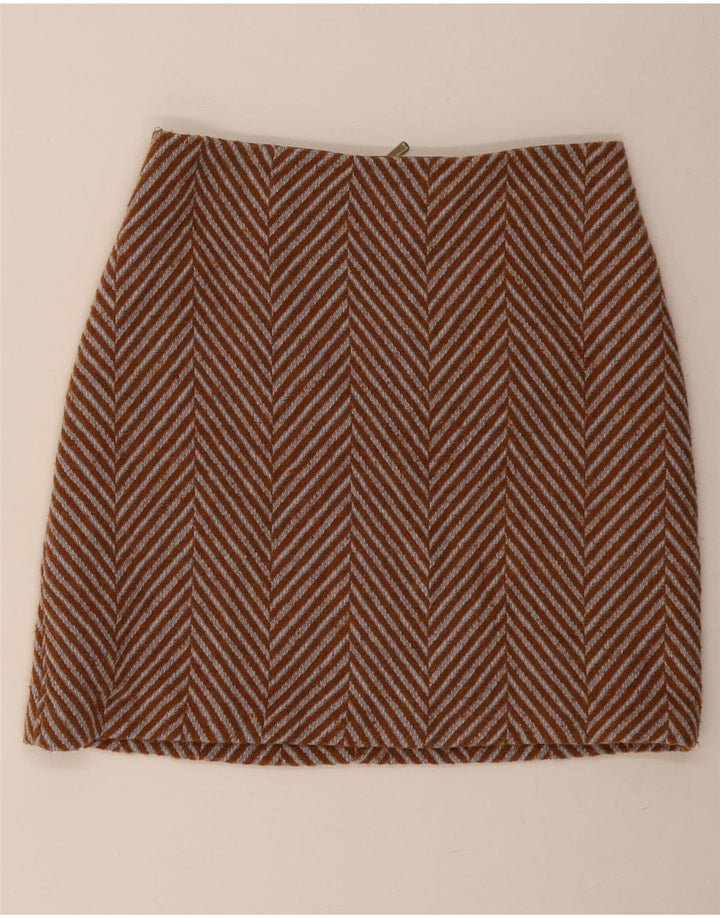 Marks & Spencer Minifalda para mujer UK 10 Small W30 Marrón Herringbone