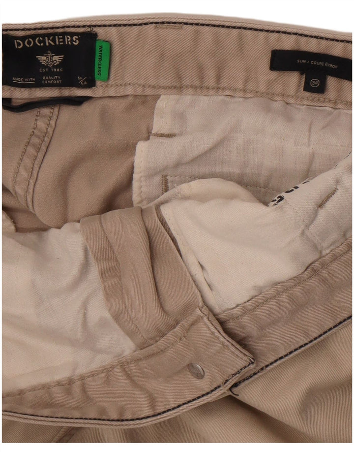 Dockers Pantalón chino ajustado para hombre W34 L29 Beige