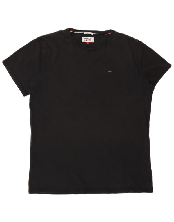 TOMMY HILFIGER Camiseta de corte regular para hombre Top Medium Black Cotton