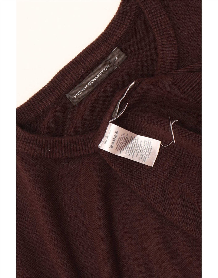 French Connection Jersey de corte regular con cuello redondo para hombre, color granate mediano