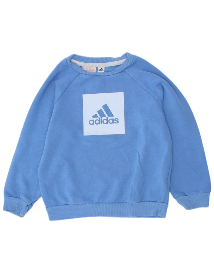 Adidas Boys Graphic Sudadera Jumper 2-3 años Azul Algodón