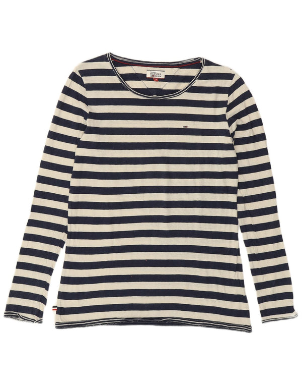 Tommy Hilfiger Top para mujer de manga larga UK 6 XS Azul marino a rayas