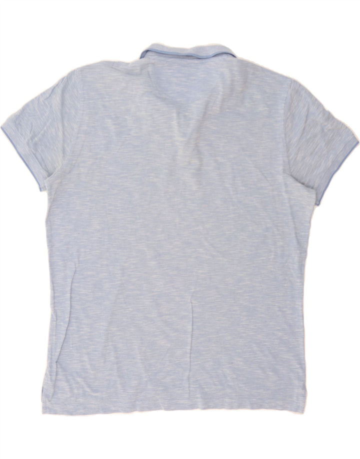 MASSIMO DUTTI Mens Polo Shirt Large Blue Pinstripe Cotton Vintage Massimo Dutti and Second-Hand Massimo Dutti from Messina Hembry 