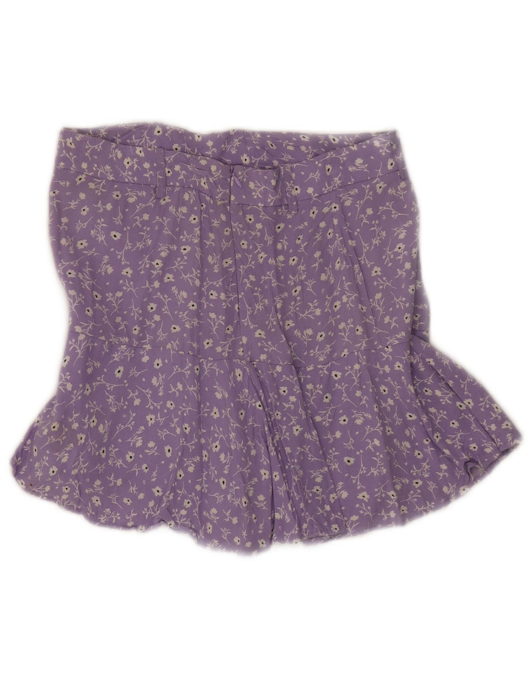 Zara Mujer Minifalda Mediana W28 Viscosa Floral Morada