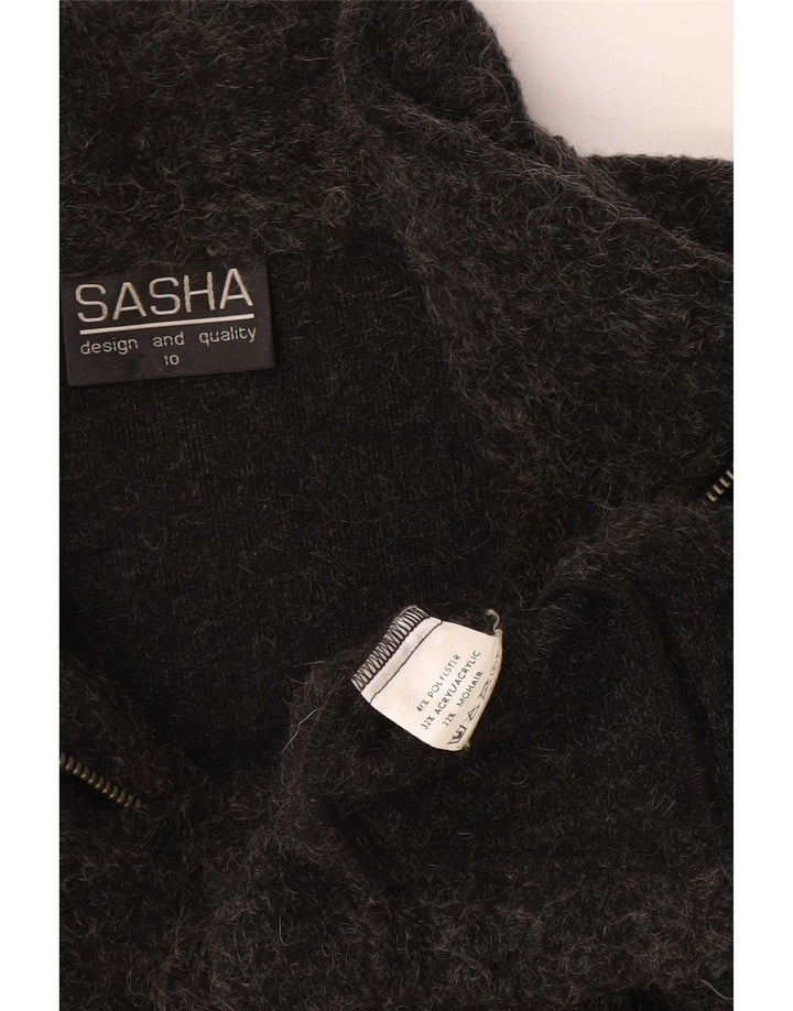 Sasha - Cárdigan extragrande para mujer, talla 10, poliéster gris pequeño