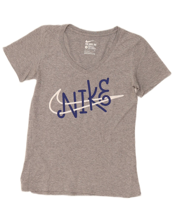 Nike Camiseta con gráfico de corte atlético para hombre Top pequeño gris moteado