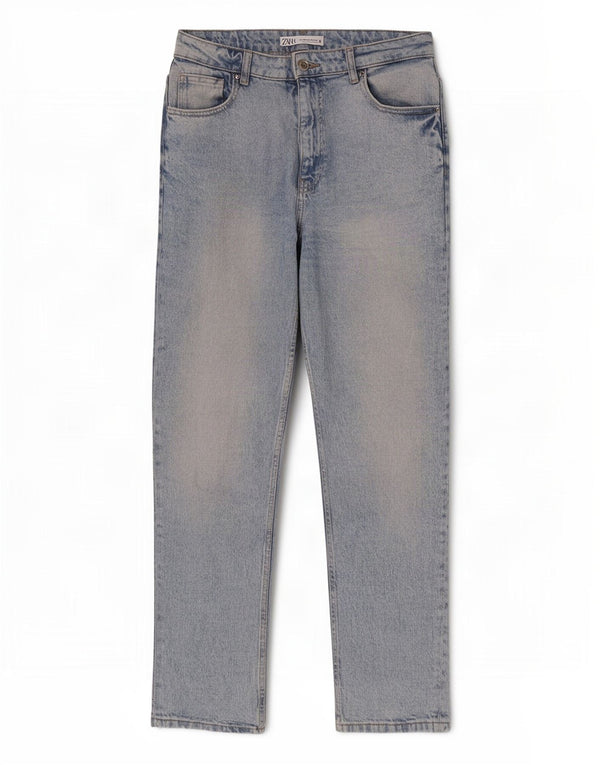 Zara Jeans Cónicos De Tiro Alto Para Mujer EU 40 Medium W30 L28 Azul