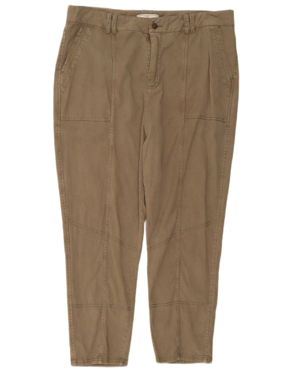 Pantalones cortos de cintura alta para mujer de Fat Face UK 40 Large W36 L26 Caqui