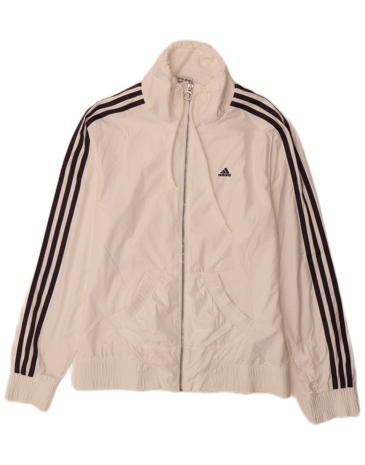 Adidas - Chaqueta de chándal para mujer, talla 10, poliéster blanco pequeño