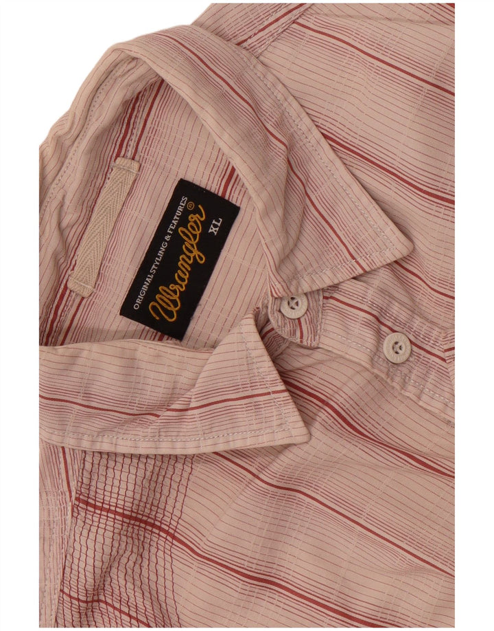 Wrangler Camisa Manga Corta Hombre XL Rosa Rayas