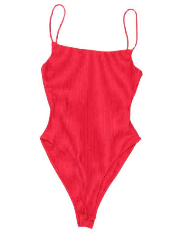 Zara Mujer Body UK 42 Mediano Rojo Poliamida