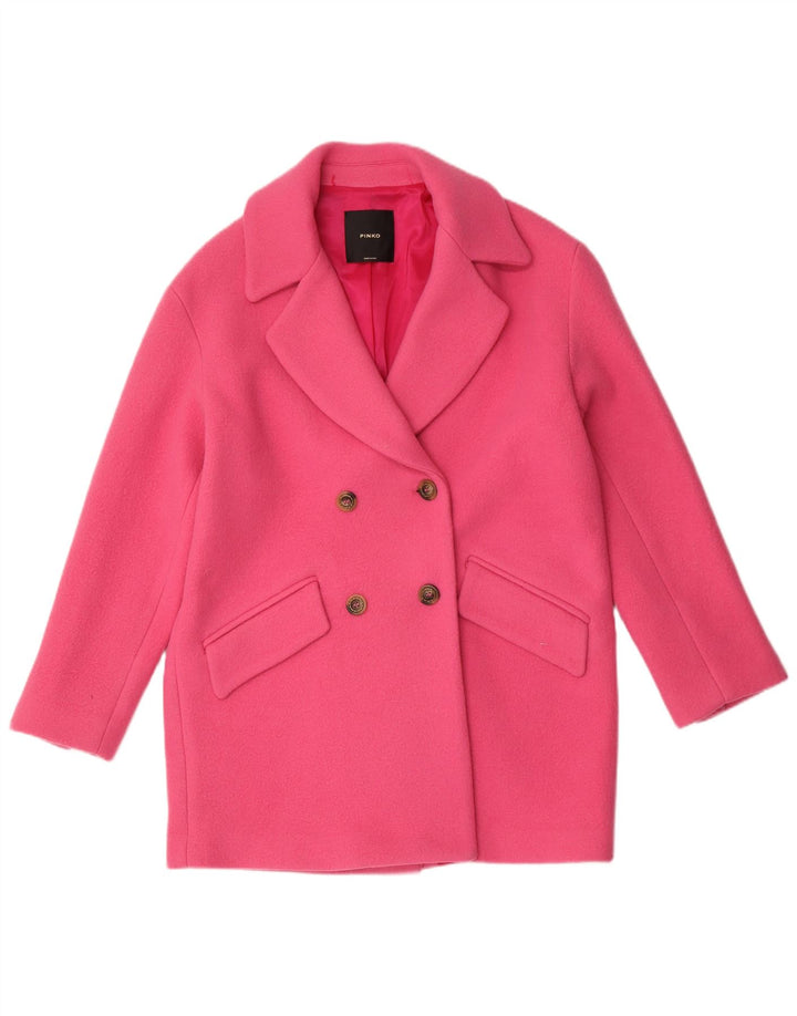 Pinko Abrigo extragrande con doble botonadura para mujer UK 6 XS Lana rosa