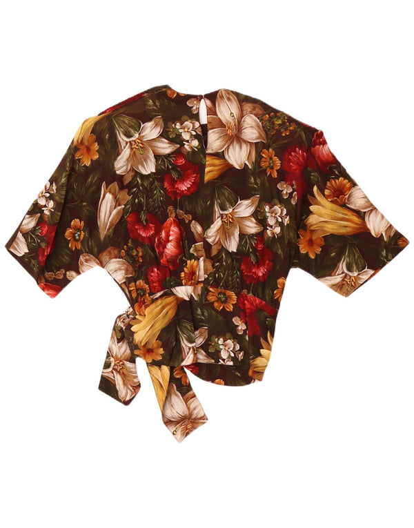 Blusa Mujer Punto e Virgola IT 44 Acetato Floral Marrón Medio