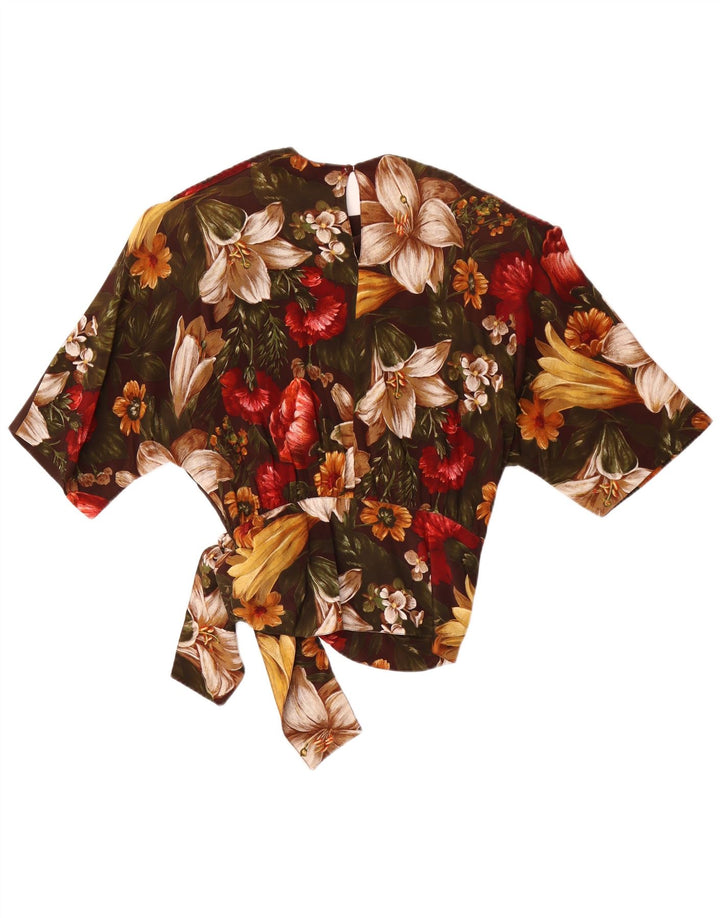 Blusa Mujer Punto e Virgola IT 44 Acetato Floral Marrón Medio
