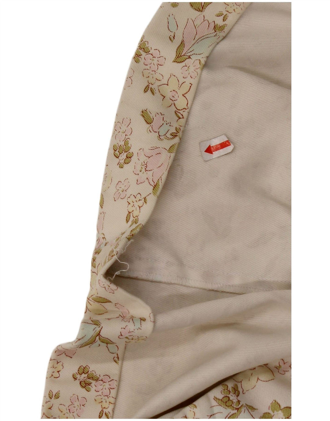 CACHAREL Minifalda para mujer W30 Mediana de algodón floral blanco roto