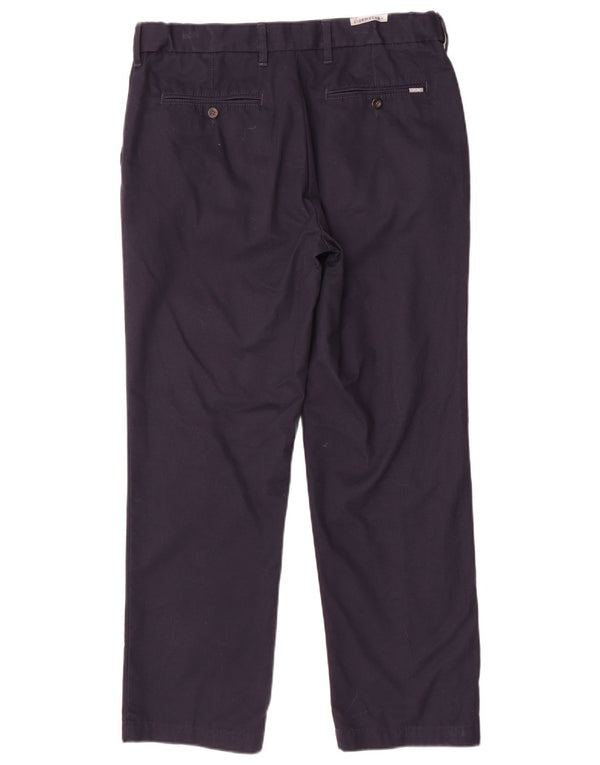Marks & Spencer Pantalón de traje regular para hombre W34 L29 Algodón azul marino