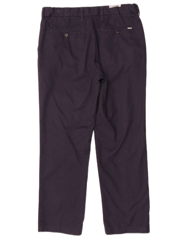 Marks & Spencer Pantalón de traje regular para hombre W34 L29 Algodón azul marino