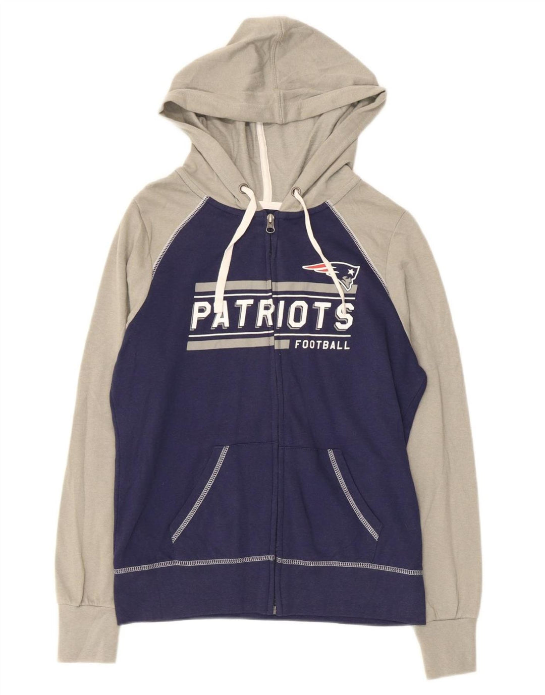 NFL Patriots - Sudadera con capucha y cremallera para mujer, talla S, color azul marino