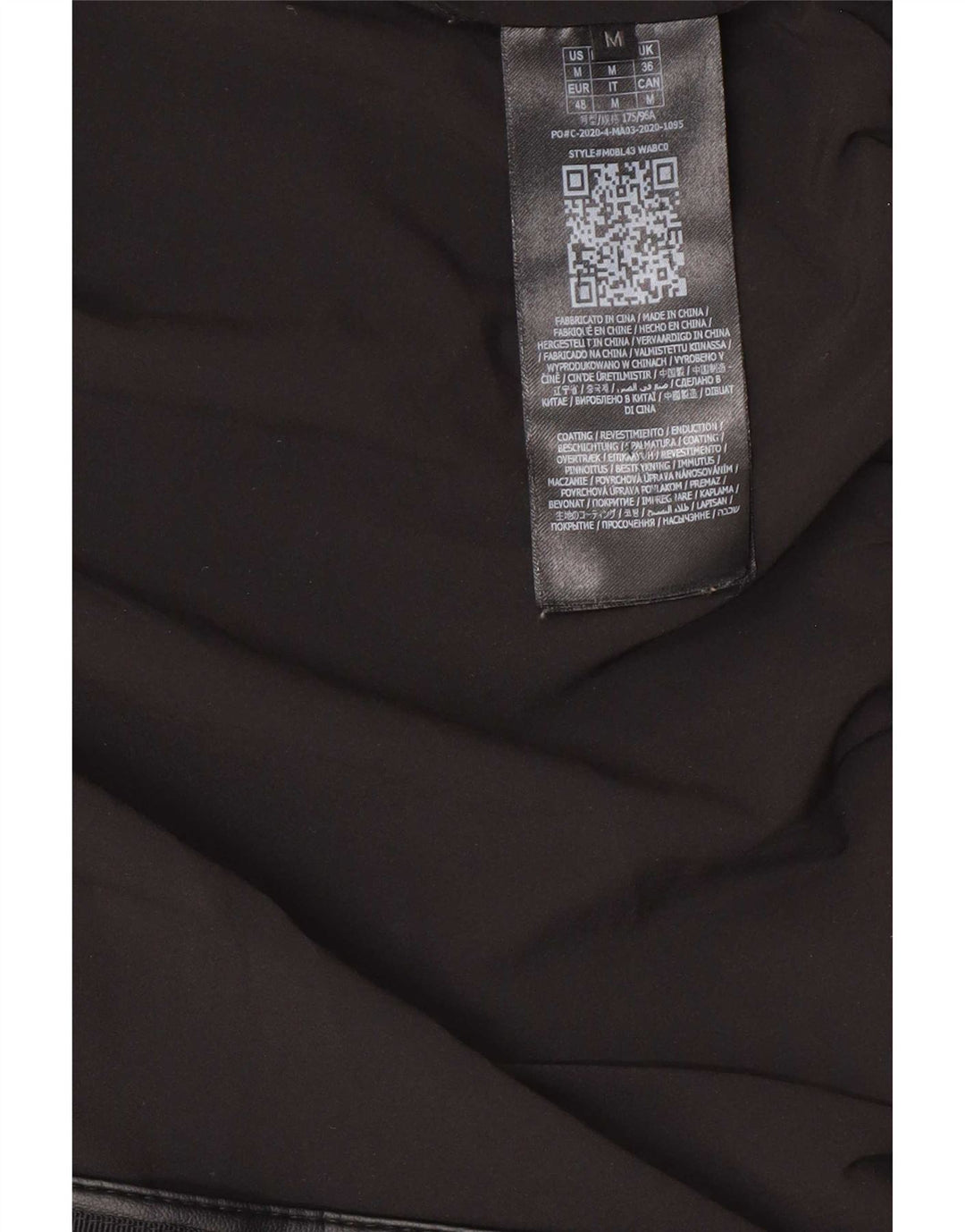 Guess Chaqueta acolchada de piel sintética para hombre EU 48 Mediana Poliuretano negro