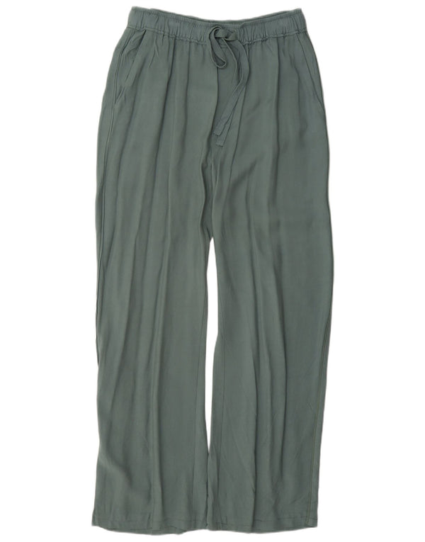 Zara Mujer Pantalones Casuales De Pierna Ancha Mediano W28 L29 Verde