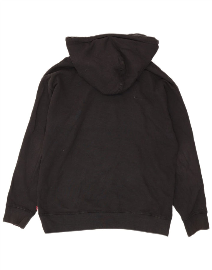Levi's Jersey con capucha extragrande y gráfico para hombre, talla pequeña, negro