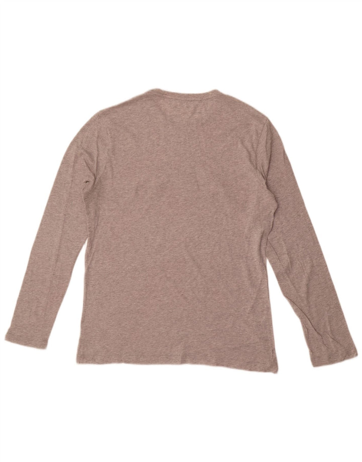 Michael Kors Top gráfico para hombre de manga larga de algodón moteado gris medio