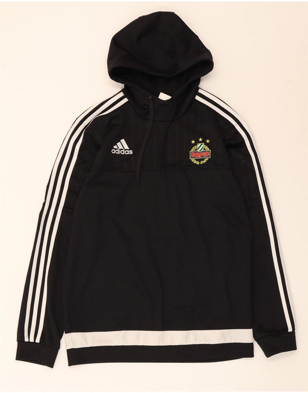 Adidas Hombre Sudadera Con Capucha Gráfica Jersey Mediano Negro Colorblock Poliéster