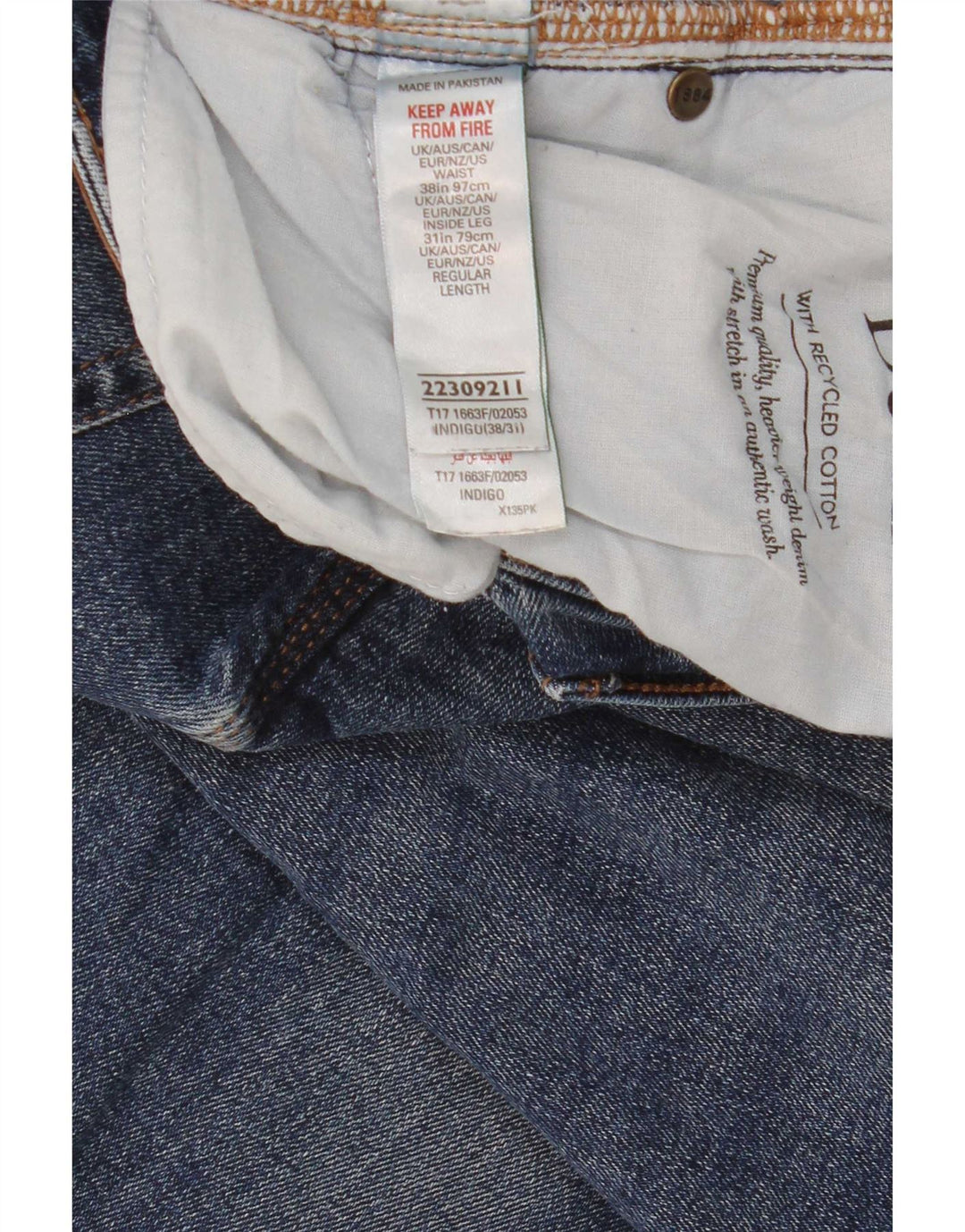 Marks & Spencer Vaqueros rectos para hombre SW38 L31 Algodón azul
