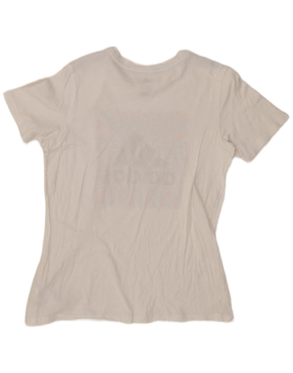 ADIDAS Camiseta gráfica de ajuste regular para mujer US 14/16 Grande Algodón blanco