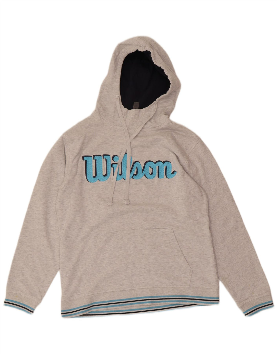 WILSON Jersey con capucha gráfica para hombre de algodón moteado gris grande