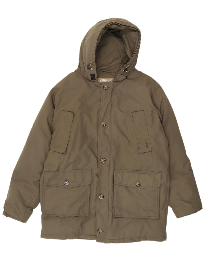 Brugi Chaqueta acolchada con capucha para hombre UK 40 Large Caqui Poliamida