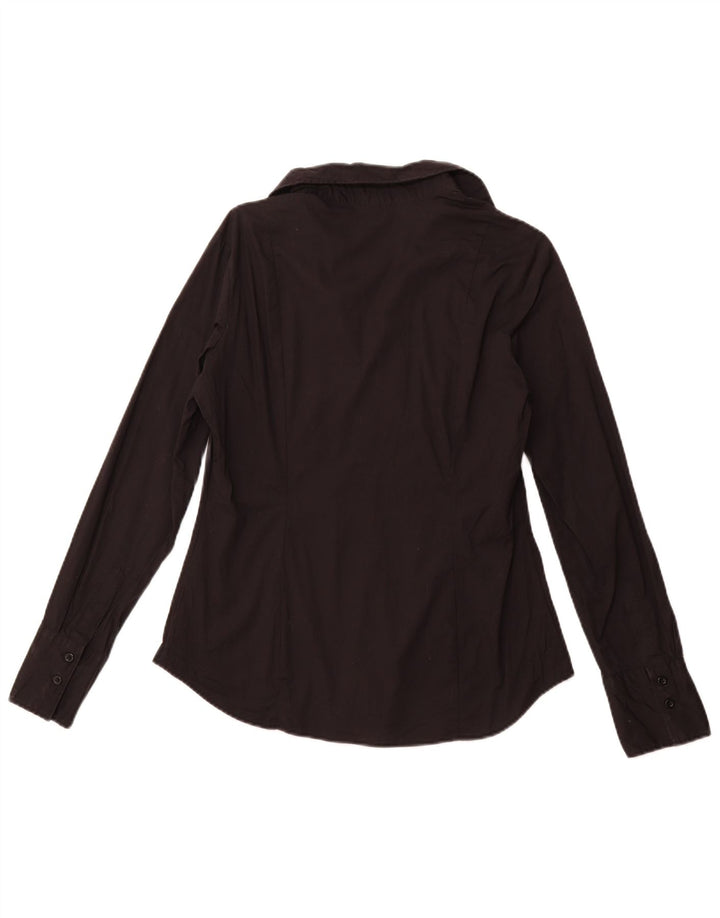 BENETTON Camisa tipo jersey para mujer UK 46 Grande Algodón negro