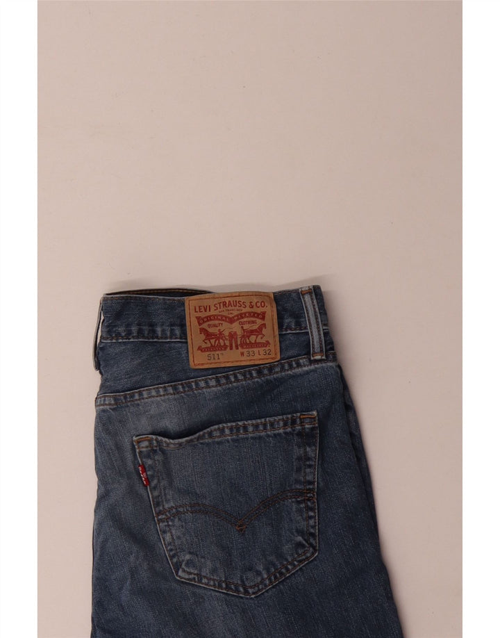 Levi's Hombre 511 Slim Jeans W33 L32 Algodón Azul