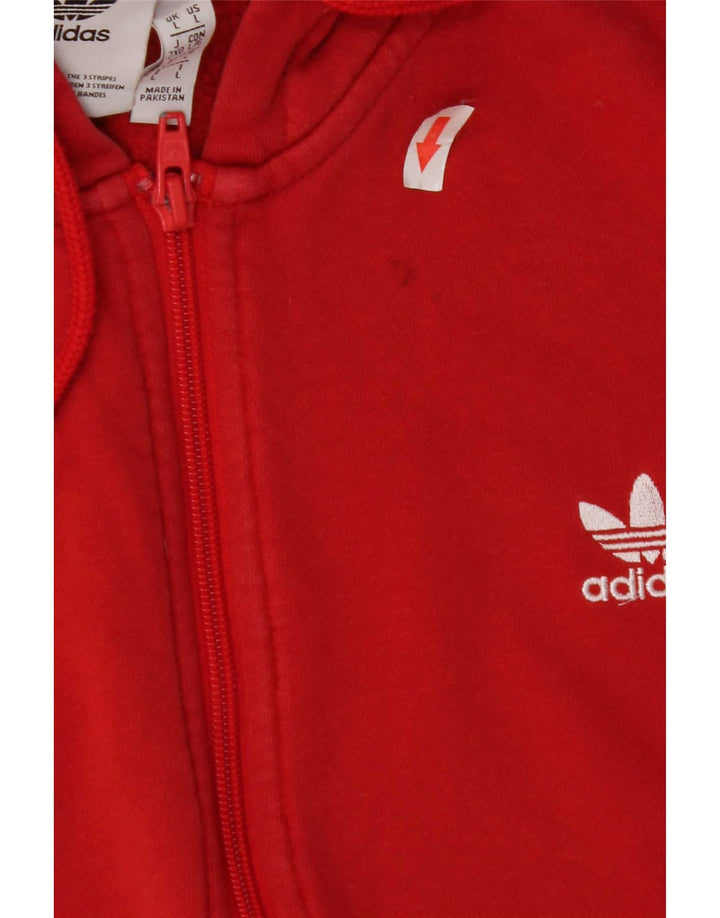 Adidas - Sudadera con capucha y cremallera para hombre, tamaño grande, algodón rojo