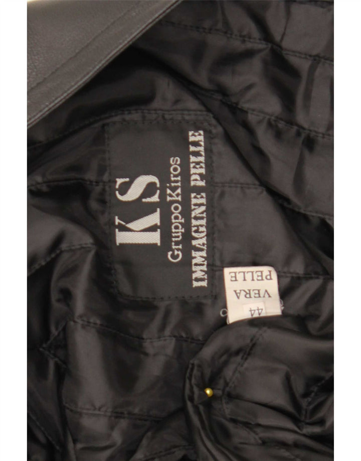Abrigo Kiros Mujer Oversize De Piel IT 44 Medium Black Leather
