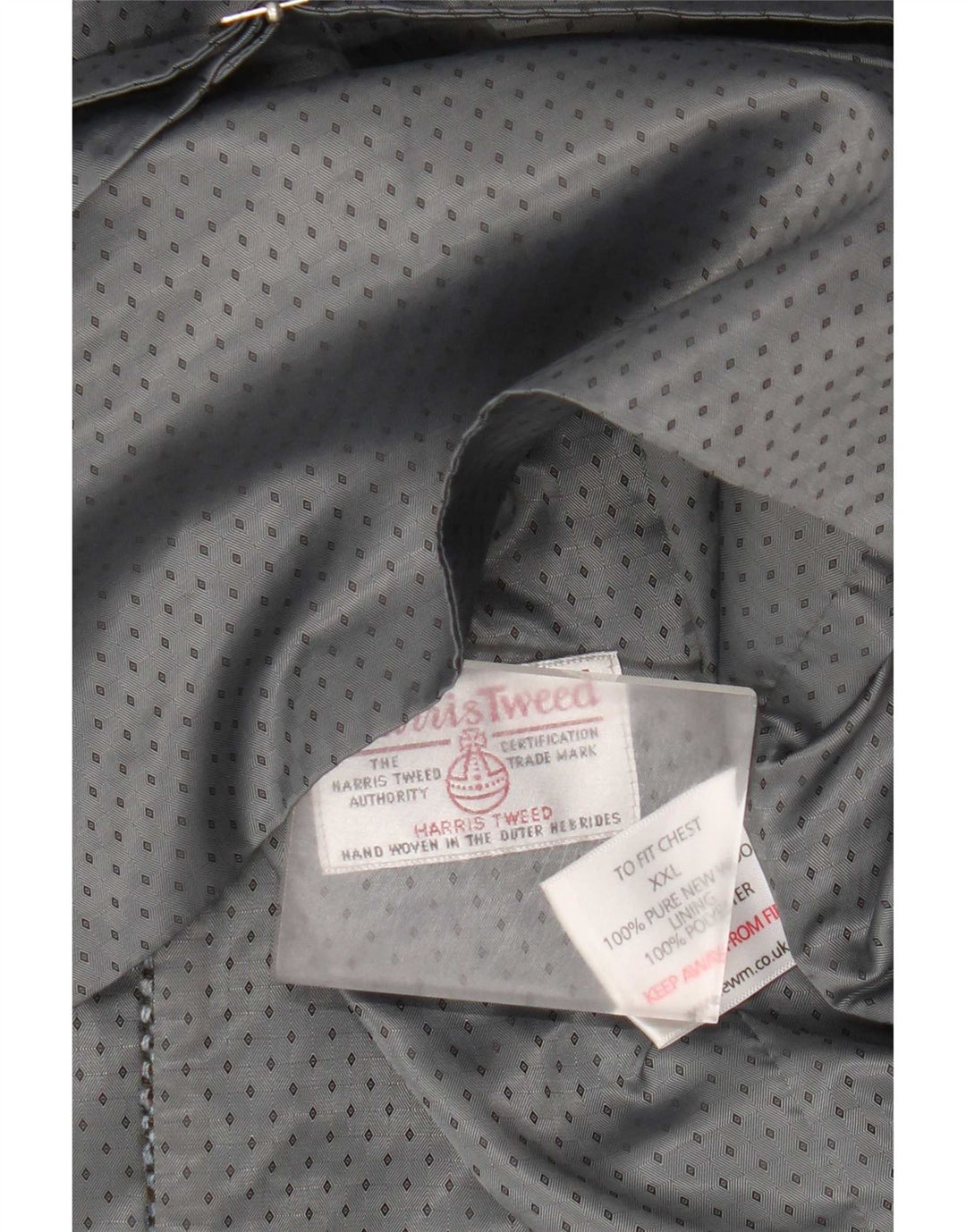 Harris Tweed Chaleco para hombre 2XL Gris Lana nueva