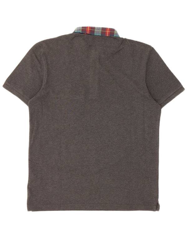 Lyle & Scott Polo de manga corta para hombre grande gris algodón clásico