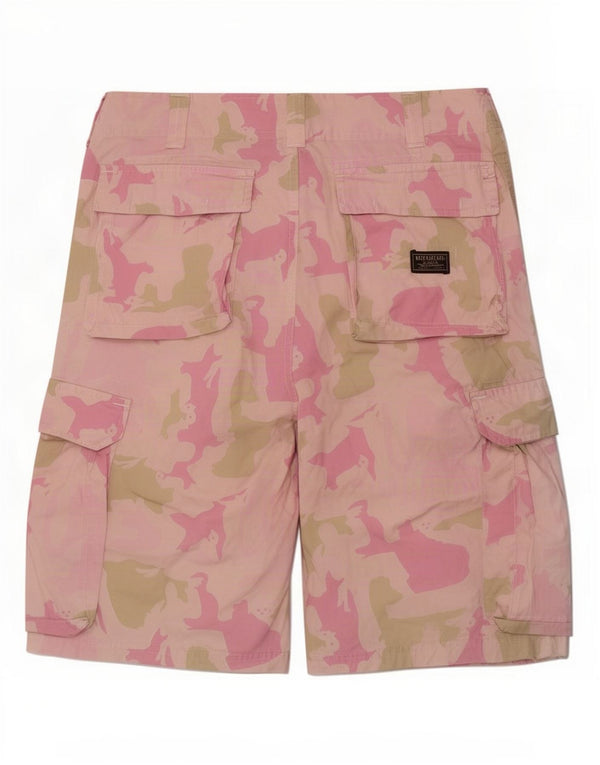 Abercrombie & Fitch Shorts cargo para hombre W32 Algodón de camuflaje rosa medio