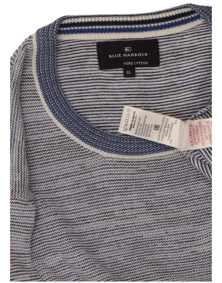 Marks & Spencer Suéter Azul Harbor con Cuello Redondo para Hombre XL Azul Moteado