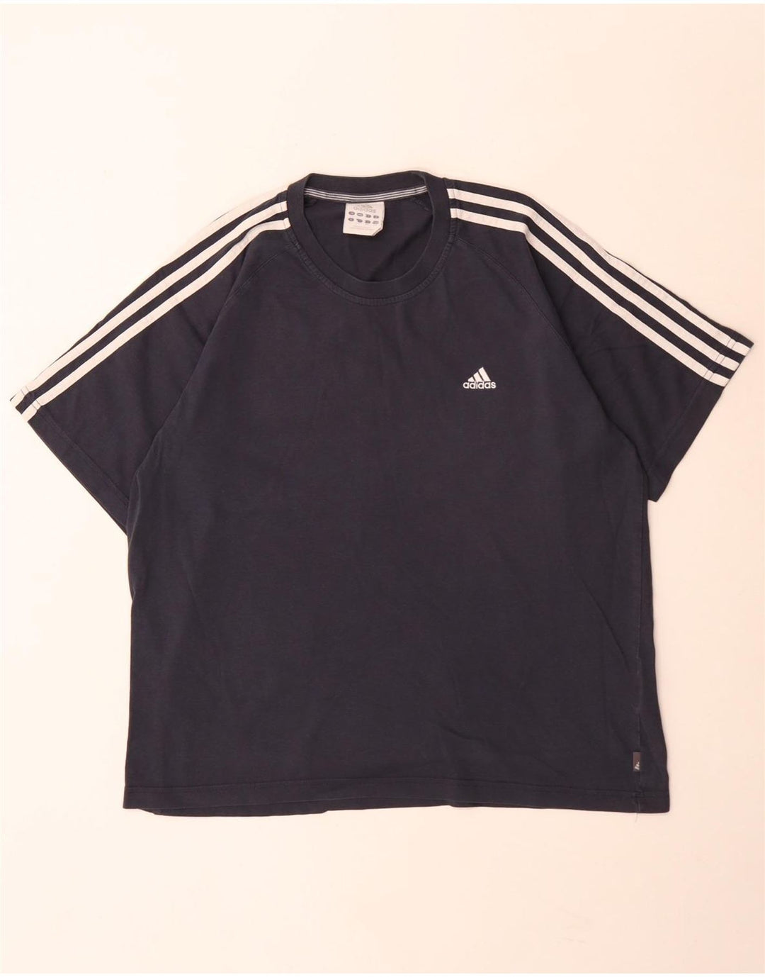 Adidas - Camiseta para hombre, talla grande, color azul marino, algodón