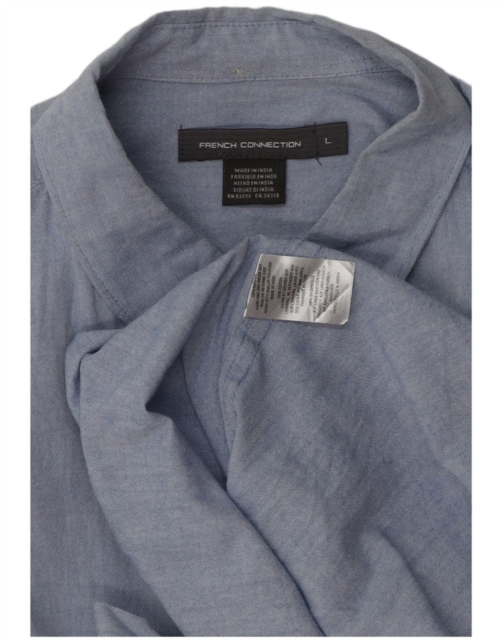 Camisa para hombre French Connection Grande de algodón azul