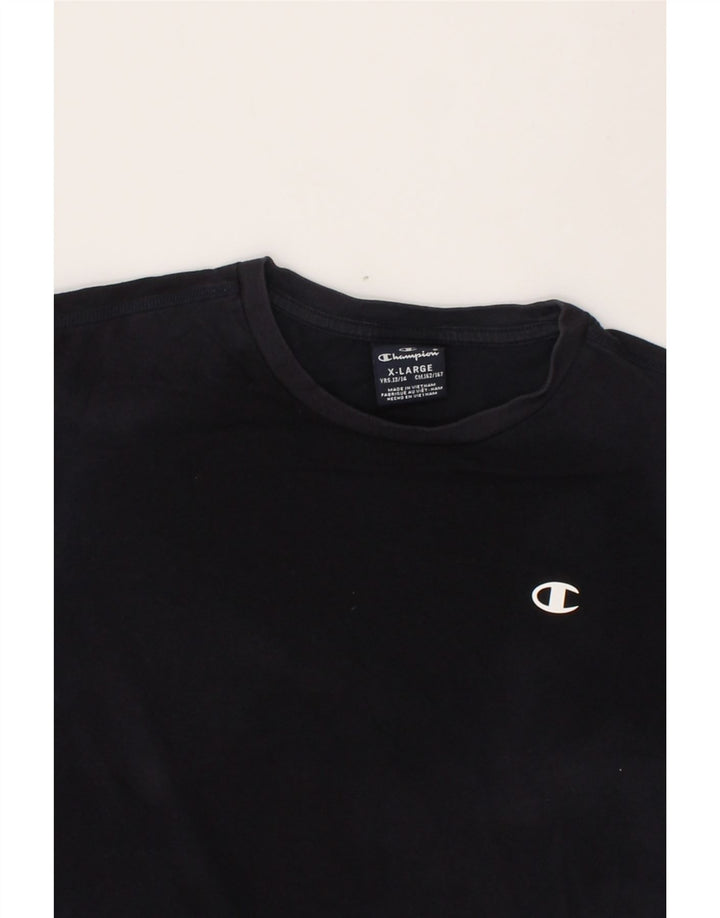 CHAMPION Boys T-Shirt Top 13-14 Years XL Black Vintage Champion and Second-Hand Champion from Messina Hembry 