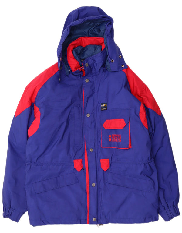 Geo Spirit Chaqueta de esquí acolchada con capucha Gore-Tex para hombre IT 52 XL Bloque de color azul