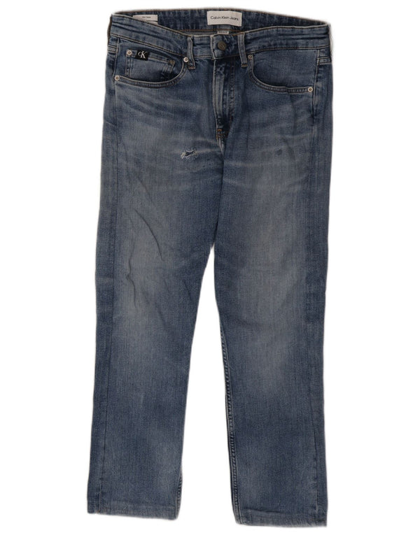Calvin Klein Jeans cónicos delgados desgastados para hombre W29 L25 Algodón azul