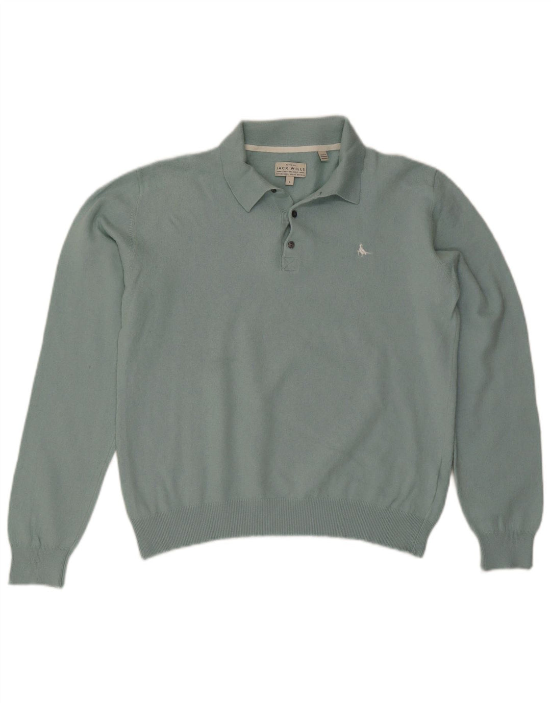 JACK WILLS Jersey con cuello tipo polo para hombre, talla grande, algodón azul