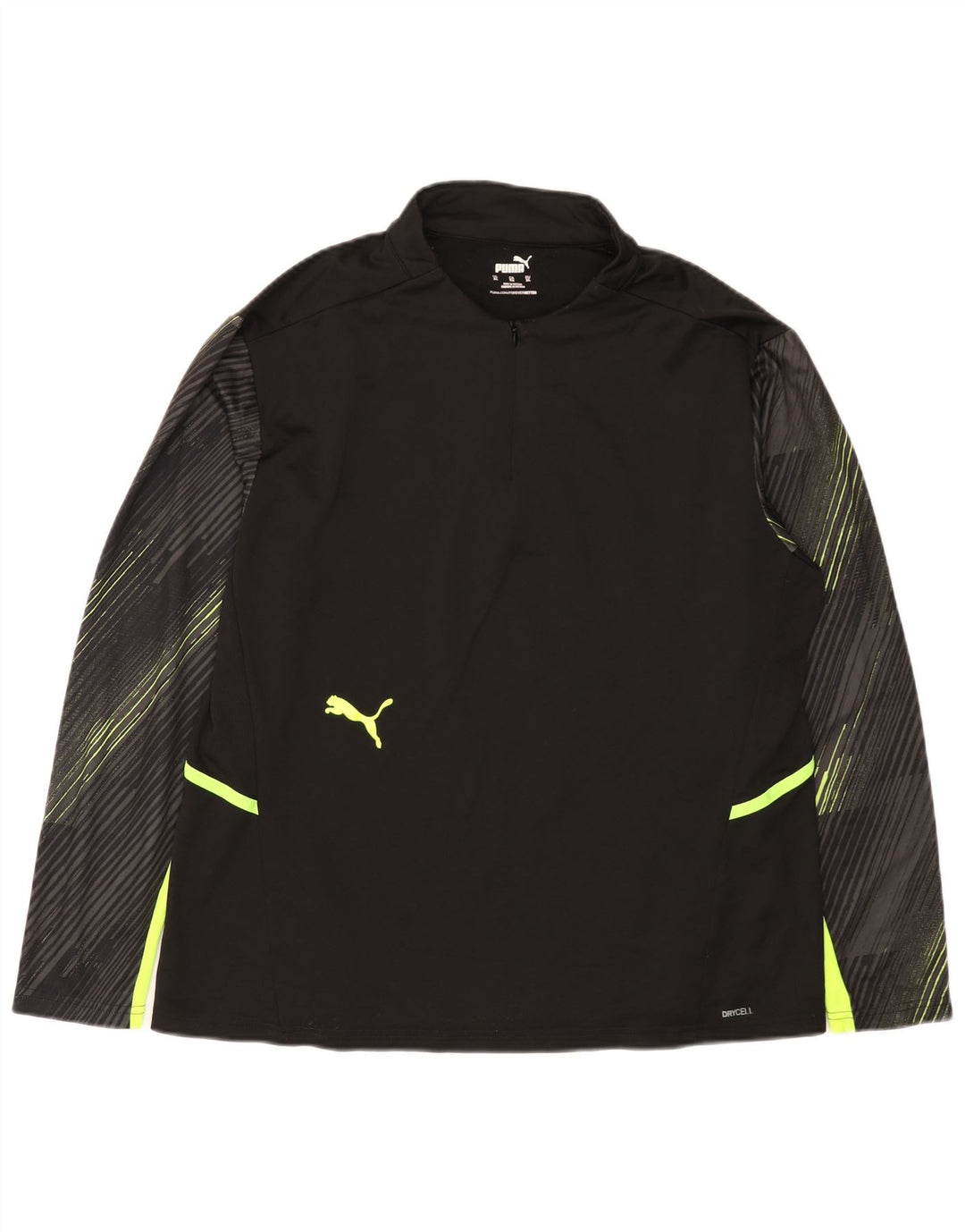 PUMA Top de chándal con cremallera y cuello para mujer UK 18 XL Black Stripes