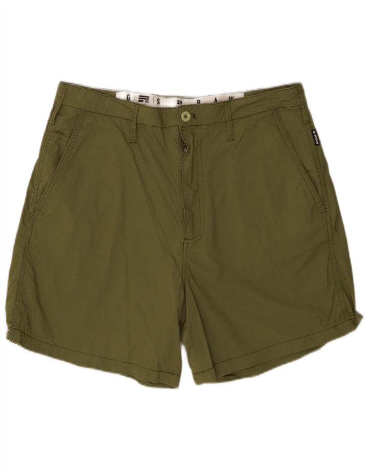 G-Star Pantalones cortos chinos para hombre W29 Small Khaki Cotton