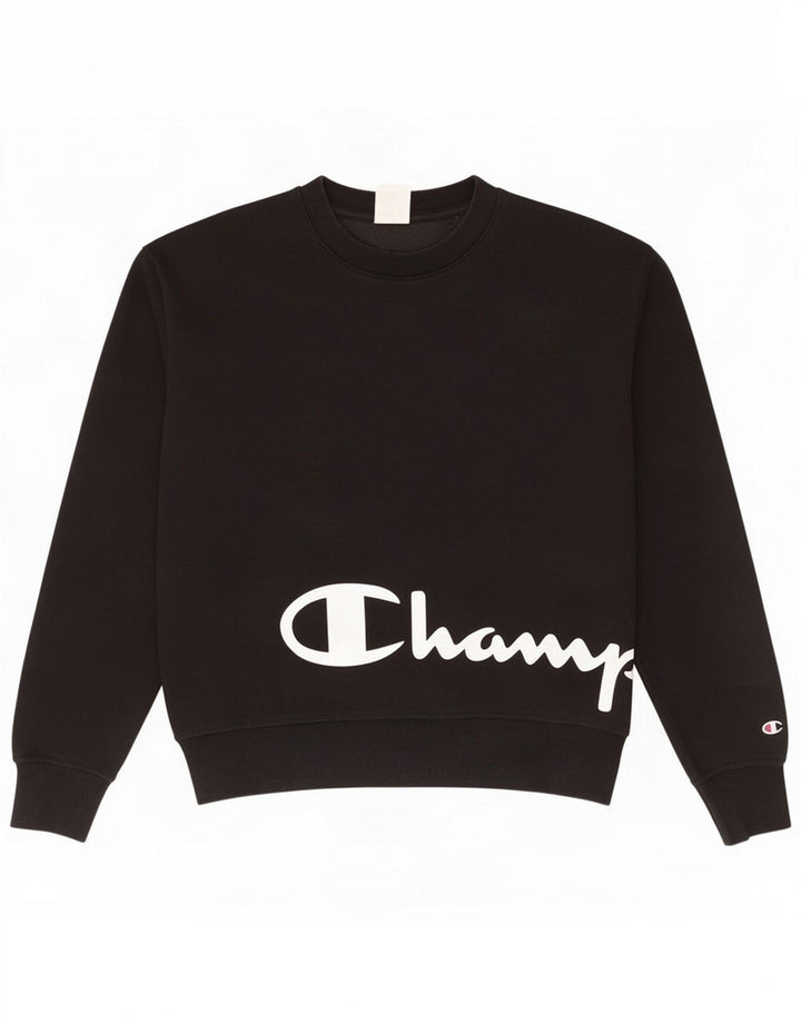 Champion Sudadera con estampado gráfico para mujer UK 44 Medium Black