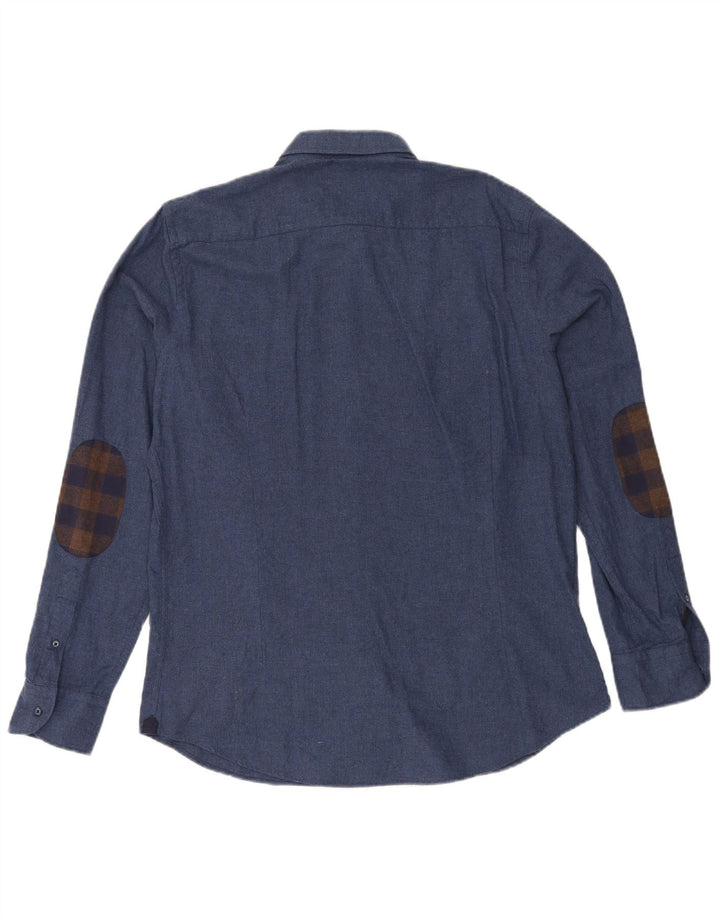 Camisa Massimo Dutti Hombre Large Azul Marino Algodón